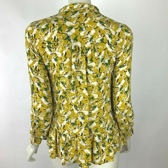 Anthropologie Maeve Rabbit Blouse Top Bunny Print - Picture 3 of 12